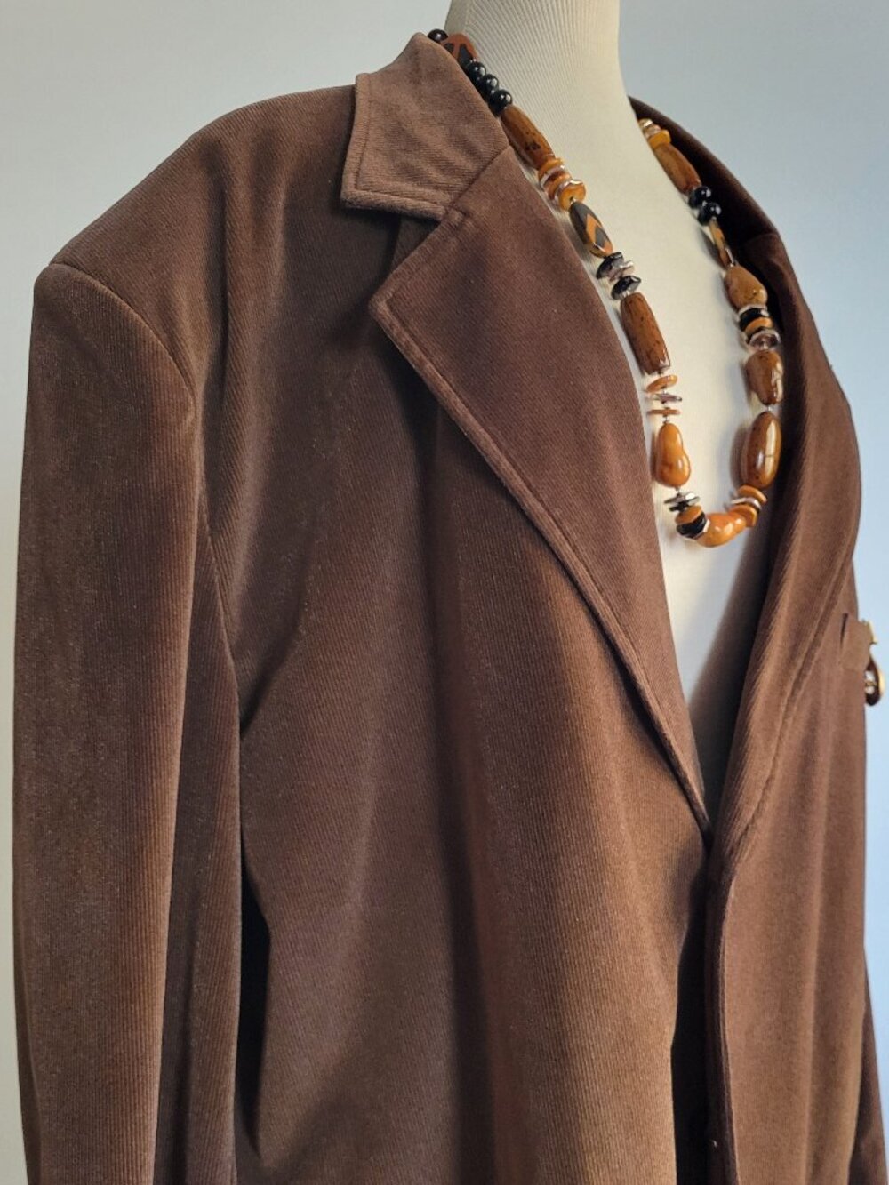 Vintage RIFLESSI Brown Corduroy Oversized Blazer/Large Patch Pockets/Unisex Styl